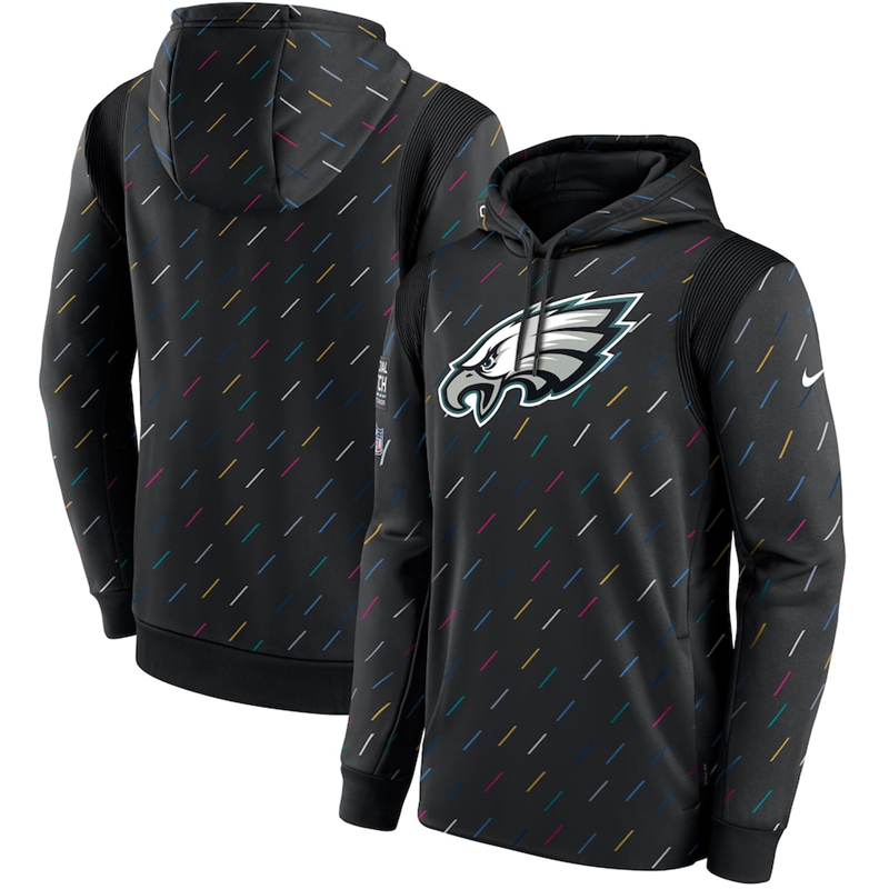 Men's Philadelphia Eagles 2021 Charcoal Crucial Catch Therma Pullover Hoodie Men's Philadelphia Eagles 2021 Charcoal Crucial Catch Therma Pullover Hoodie